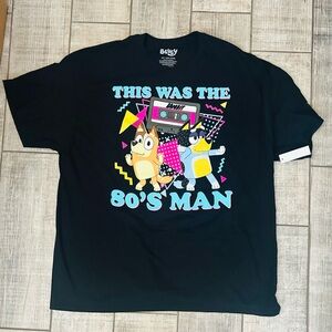 Disney’ Bluey 80s T Shirt 2XL.  NEW